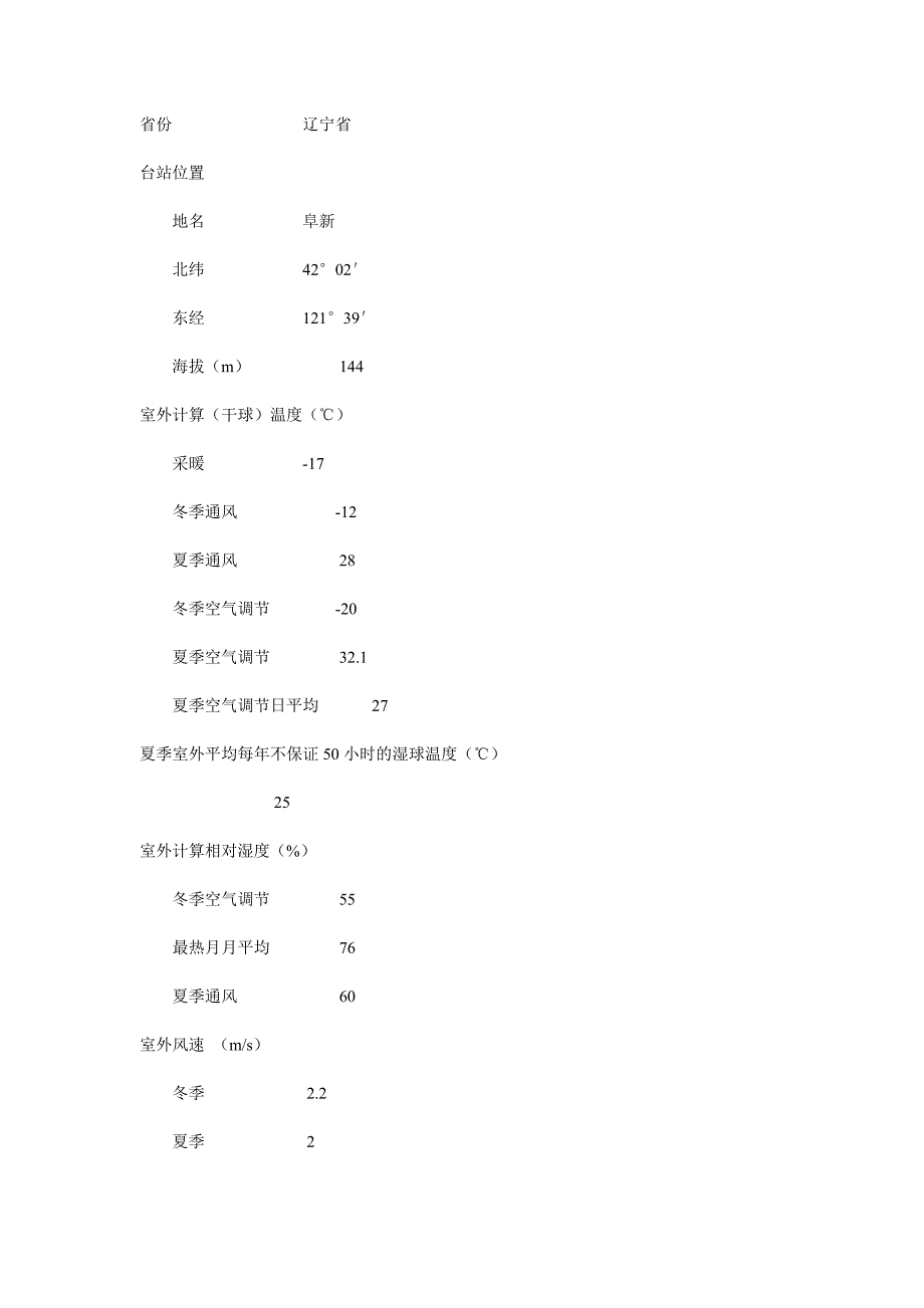 辽宁省阜新地区气象参数_第1页