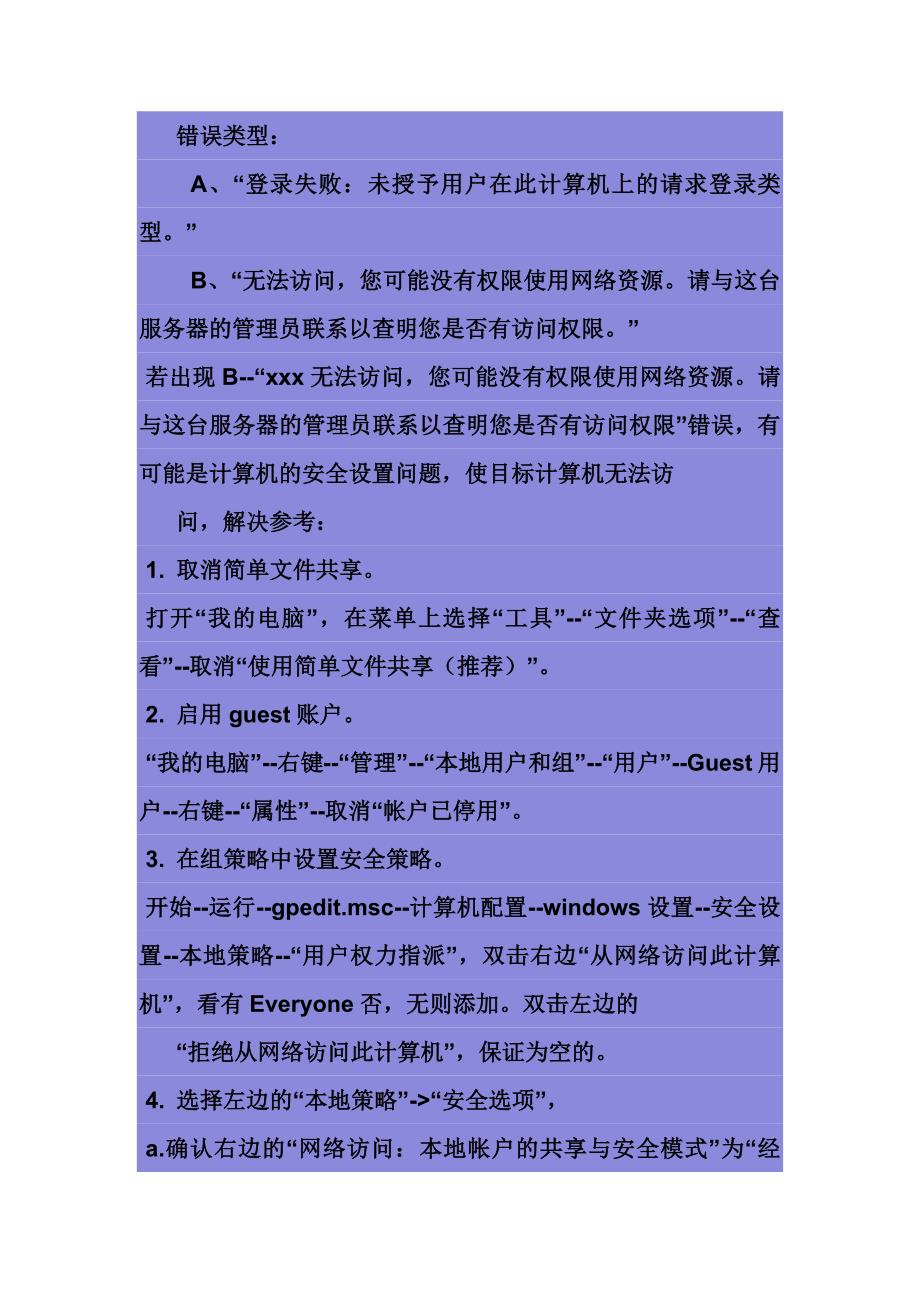 共享文件夹报错：无法访问您可能没有权限使用网络资源的解决方法_第1页