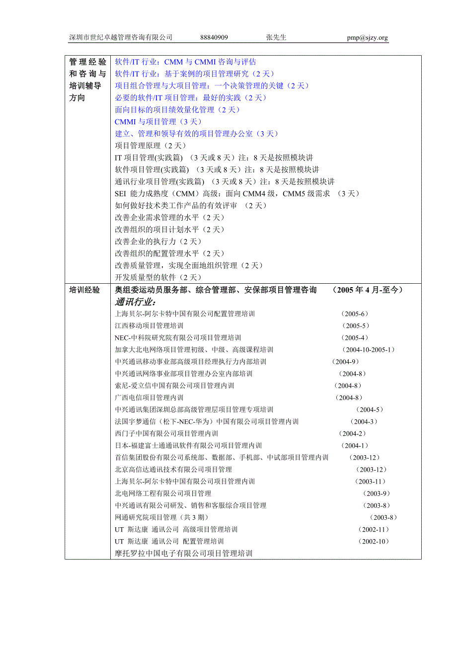 pmp讲师简历-周琦_第3页