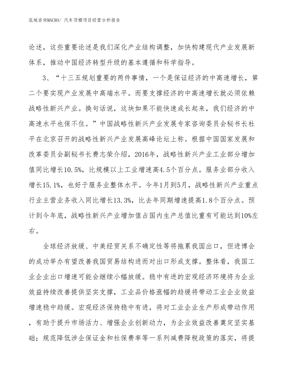 汽车顶棚项目经营分析报告_第2页