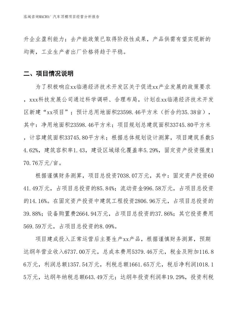 汽车顶棚项目经营分析报告_第3页