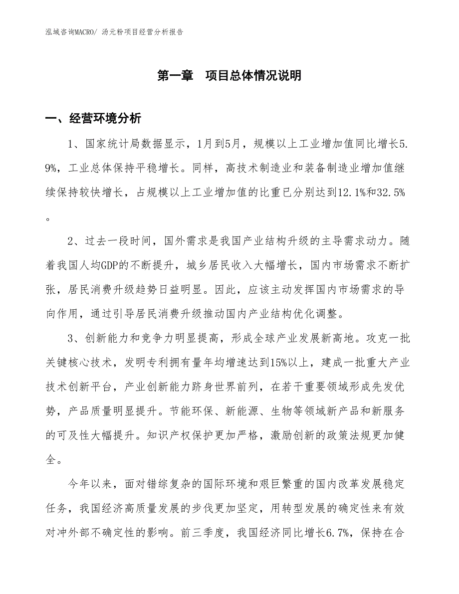 汤元粉项目经营分析报告_第1页