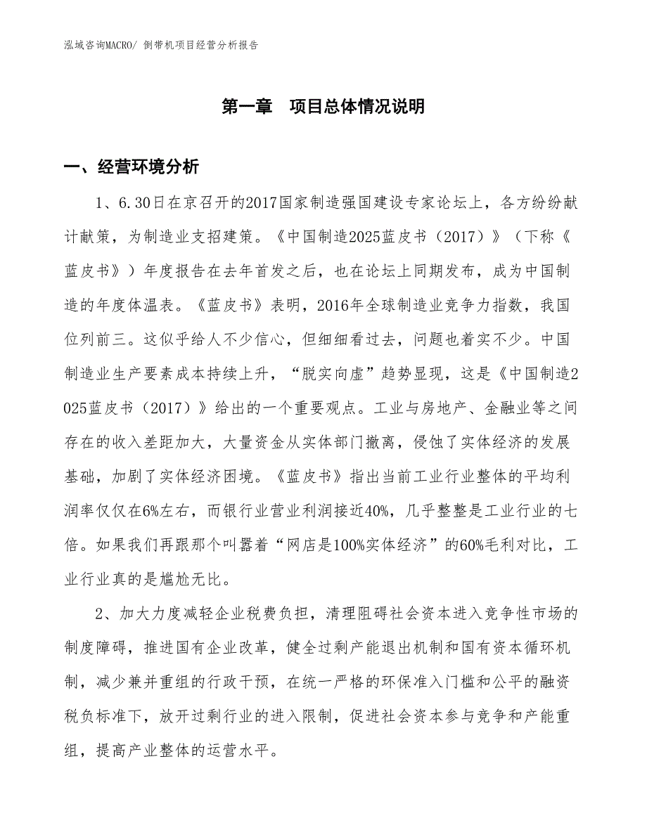 倒带机项目经营分析报告_第1页