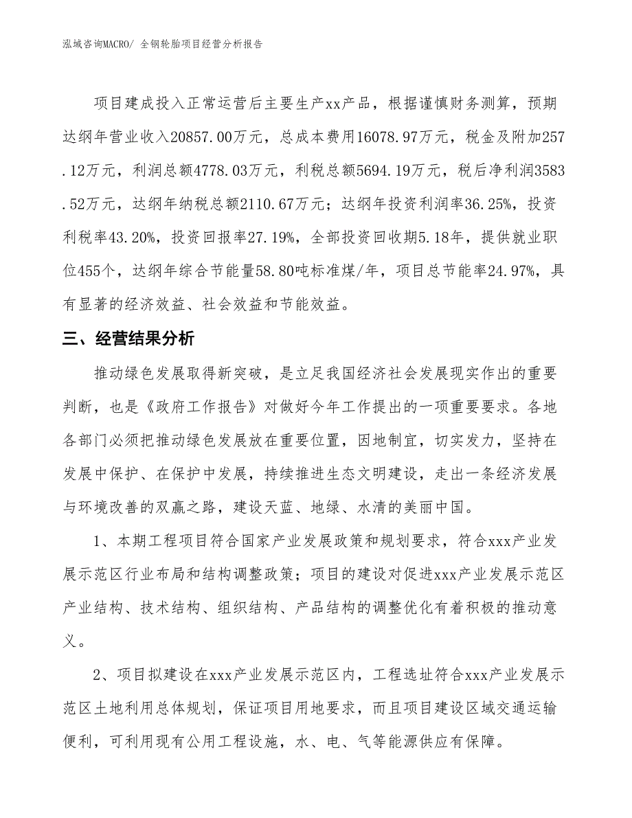 全钢轮胎项目经营分析报告_第3页