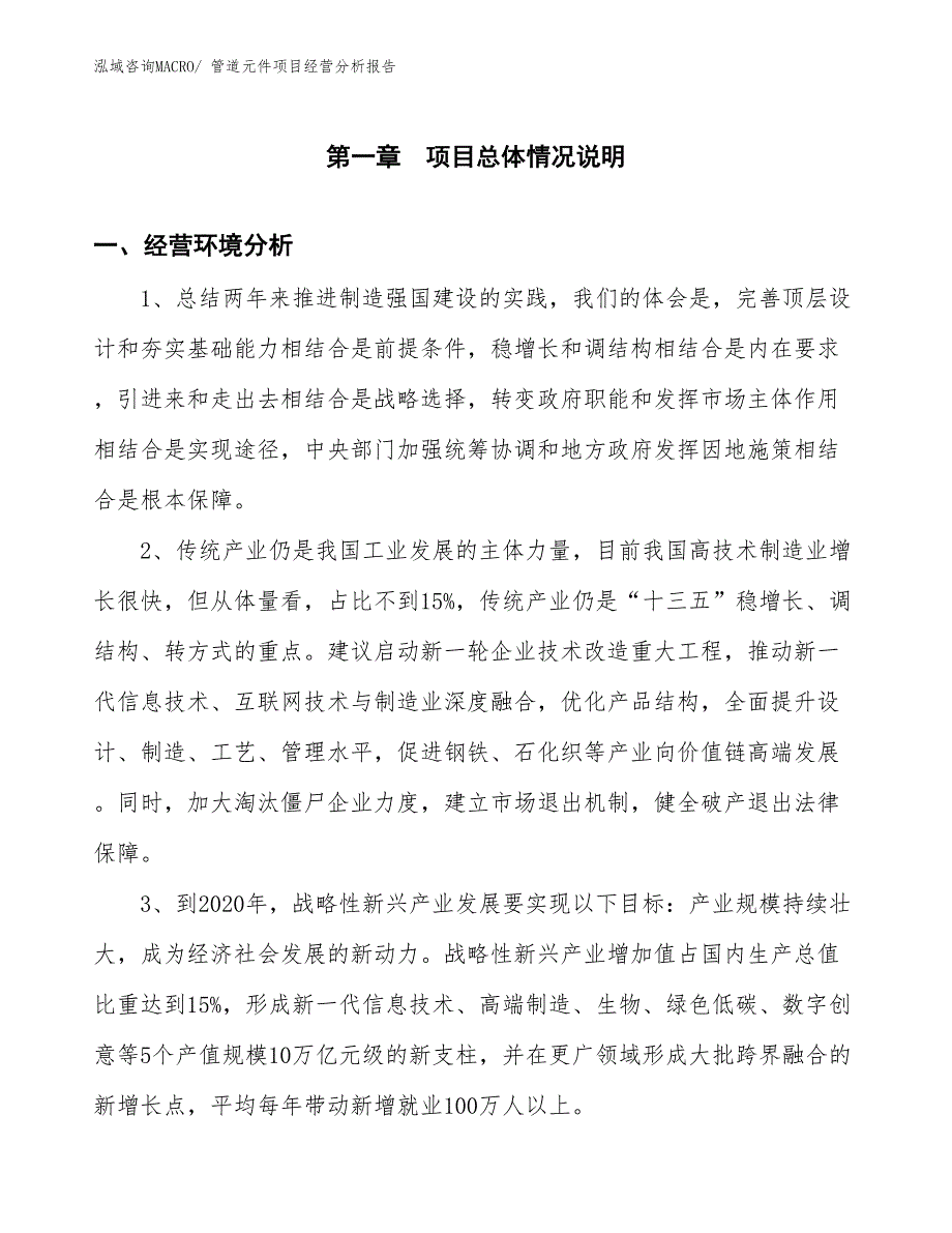 管道元件项目经营分析报告_第1页