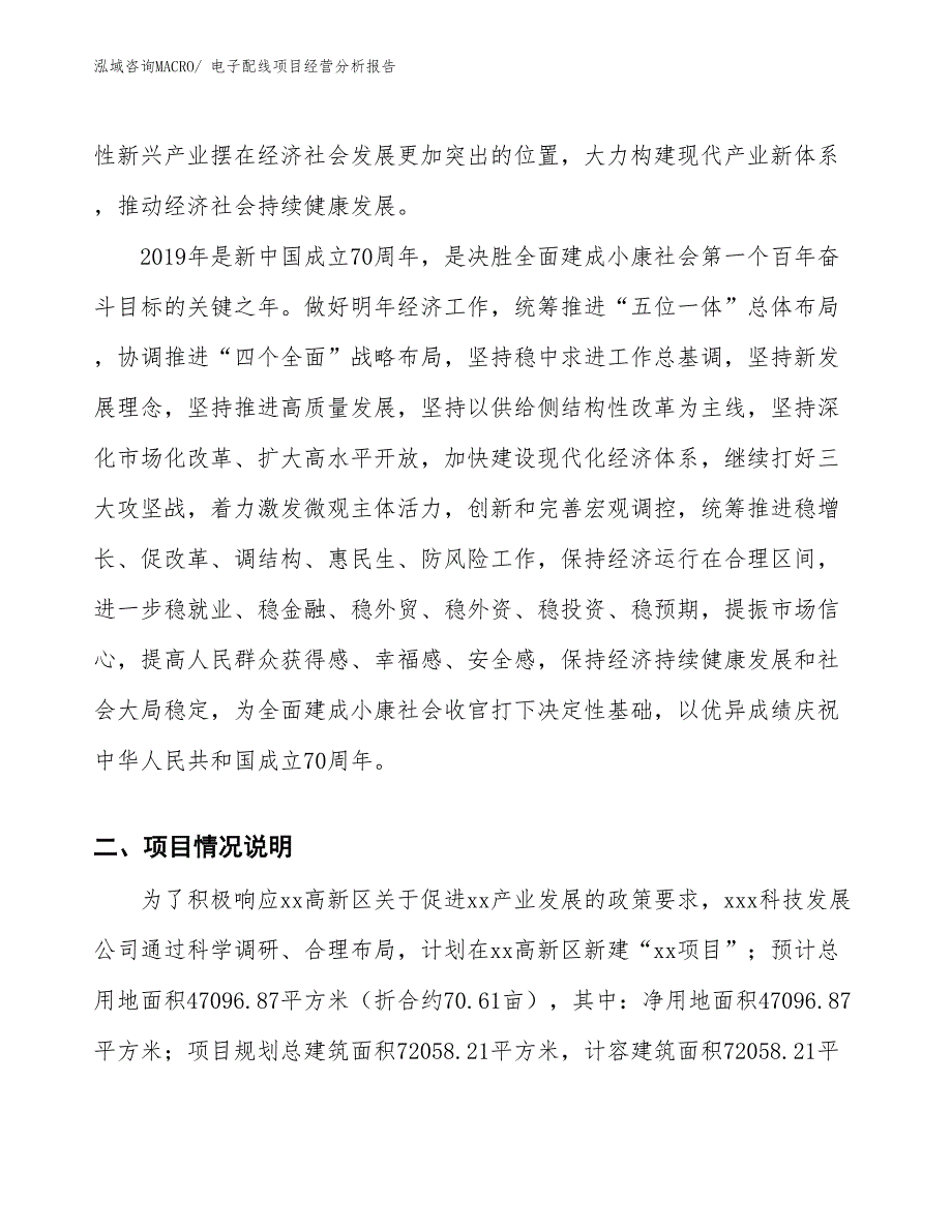 电子配线项目经营分析报告_第2页