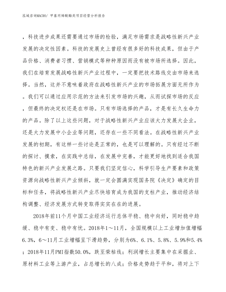 甲基丙烯酸酯类项目经营分析报告_第2页