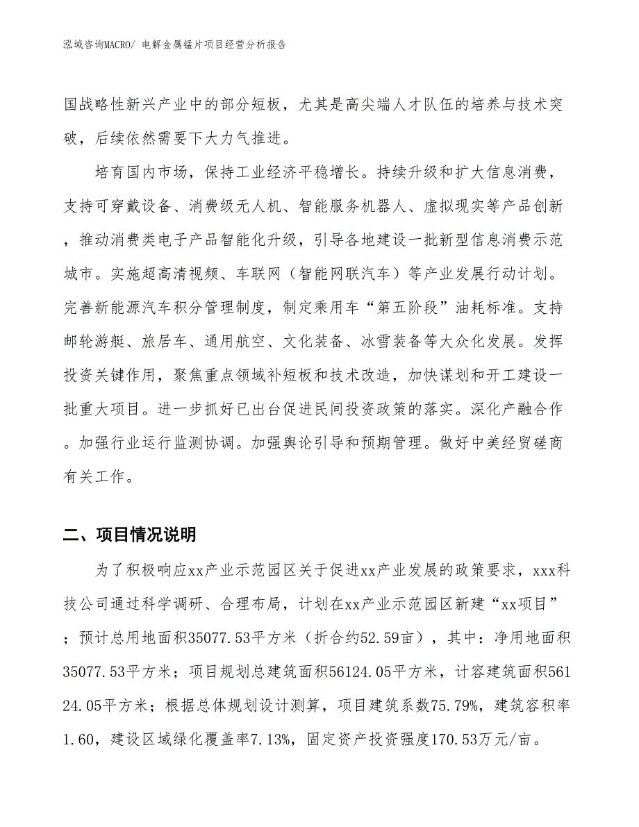 电解金属锰片项目经营分析报告_第2页