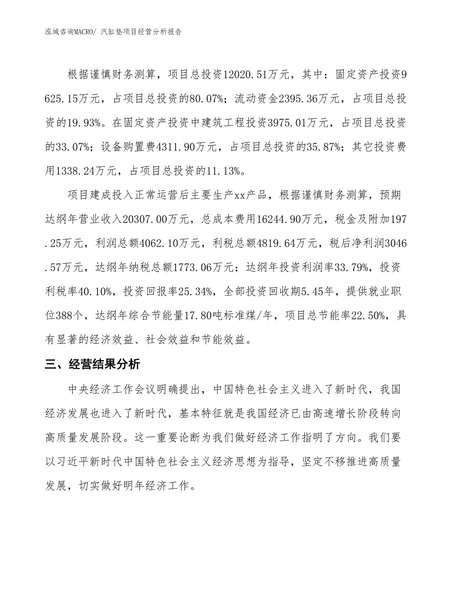 汽缸垫项目经营分析报告_第3页