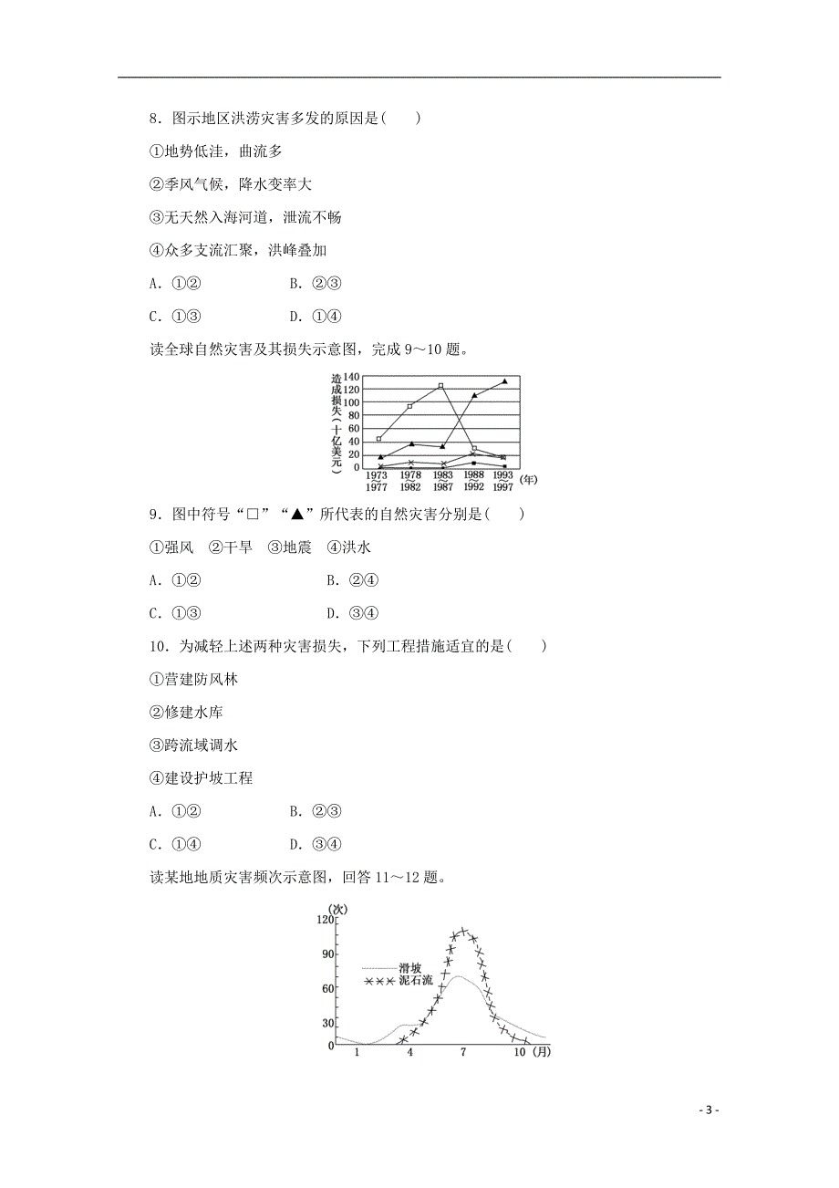 2017-2018学年高中地理第四单元从人地关系看资源与环境课下能力提升十六自然灾害与人类-以洪灾为例鲁教版必修_第3页