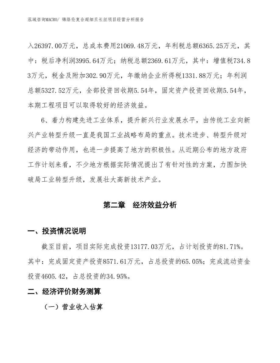 锦绦伦复合超细旦长丝项目经营分析报告_第5页