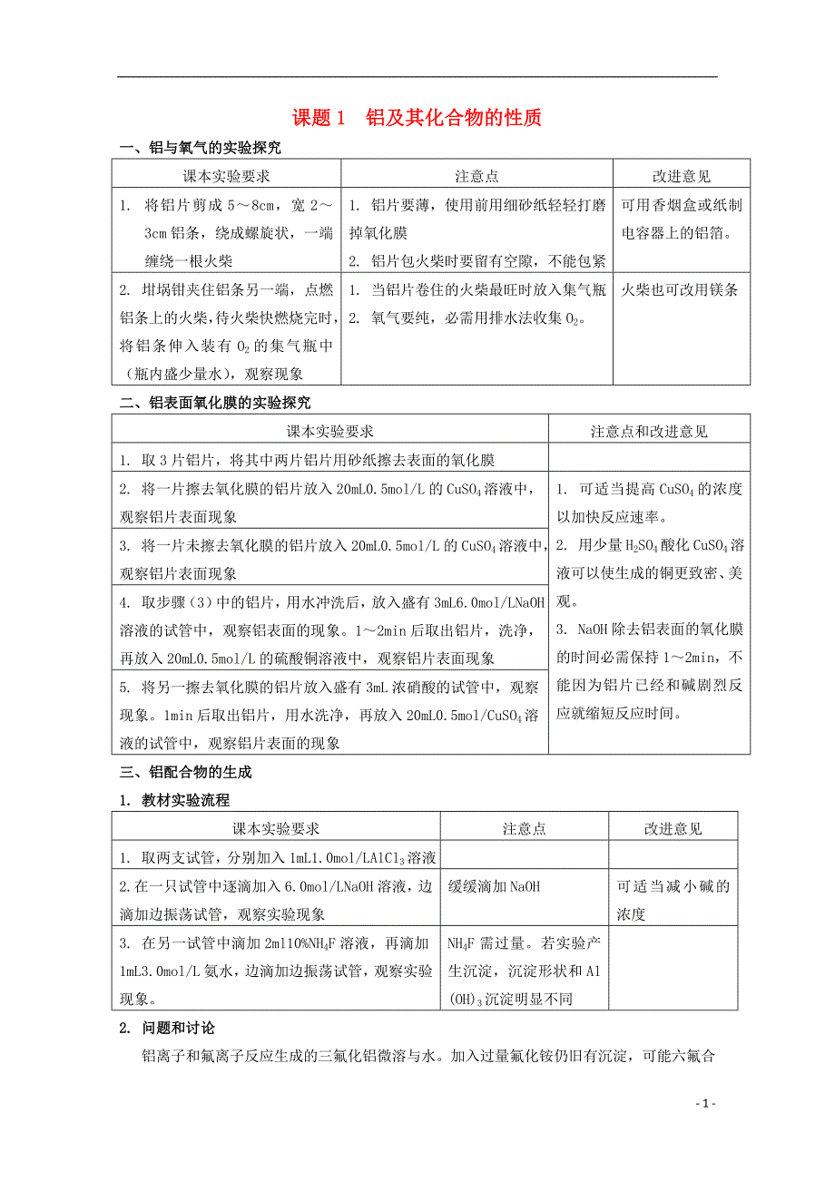 2017-2018学年高中化学专题二物质性质的研究2.1铝及其化合物的性质素材苏教版选修_第1页