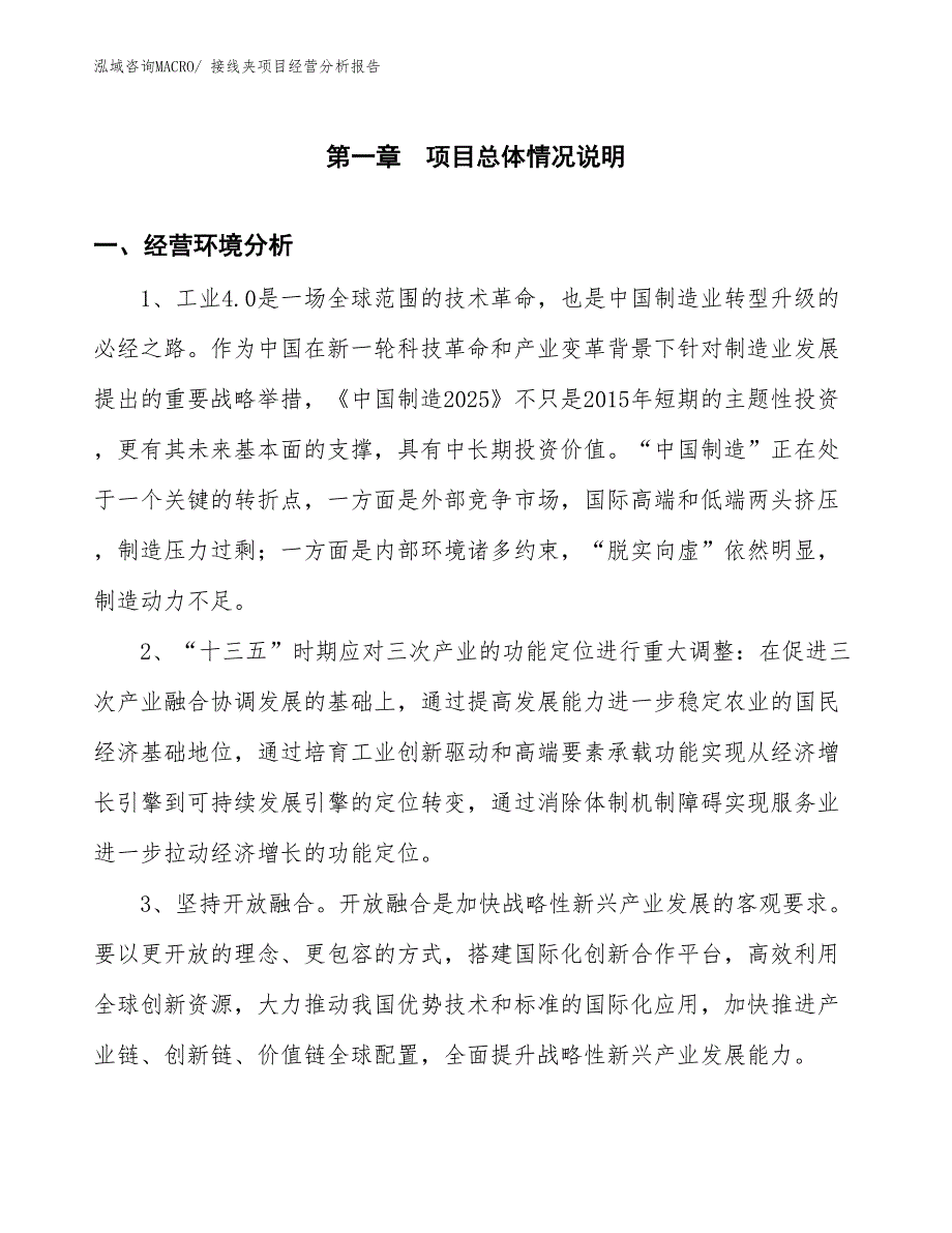 接线夹项目经营分析报告_第1页