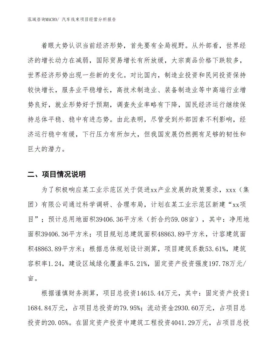 汽车线束项目经营分析报告_第2页