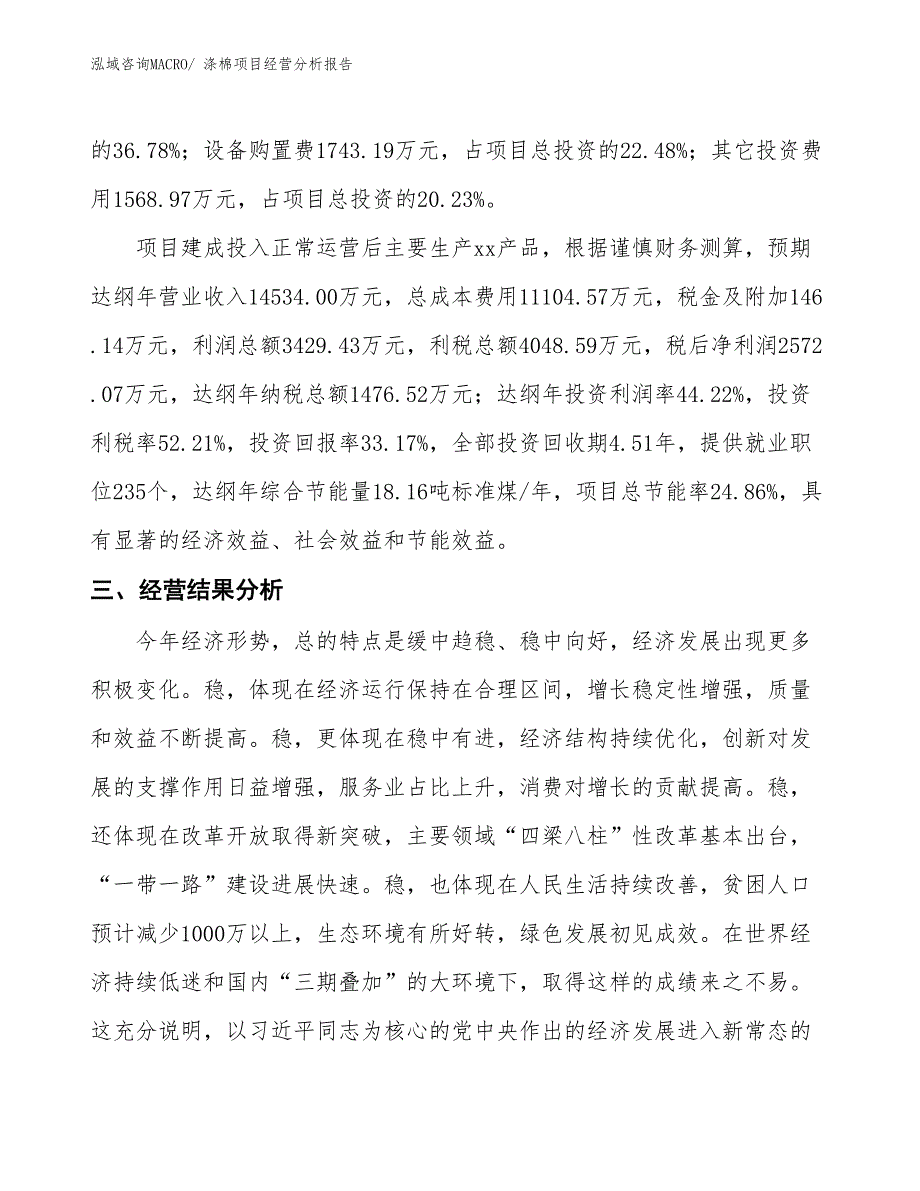 涤棉项目经营分析报告_第3页