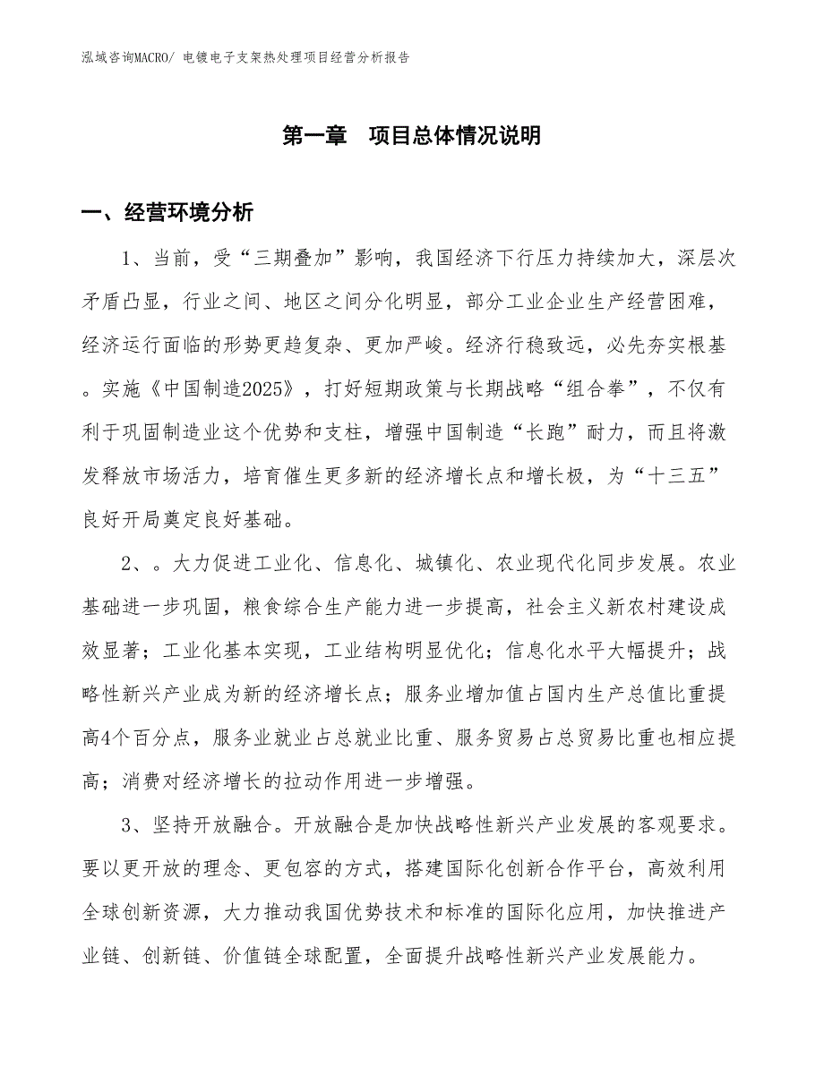 电镀电子支架热处理项目经营分析报告_第1页