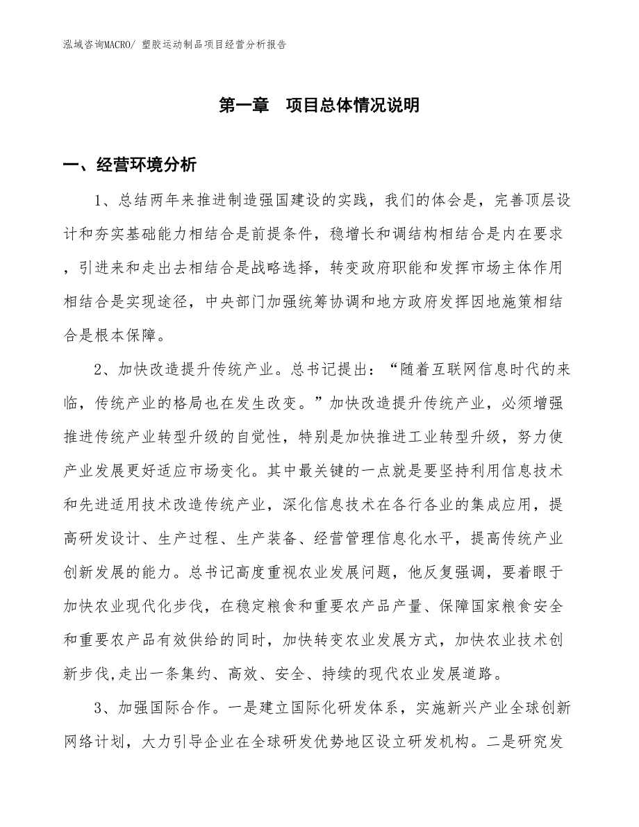 塑胶运动制品项目经营分析报告_第1页