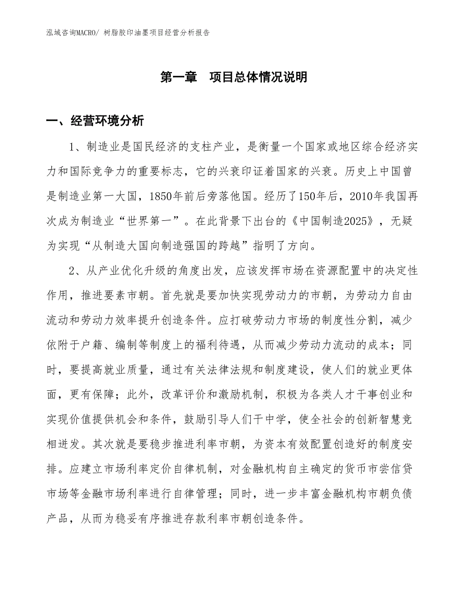 树脂胶印油墨项目经营分析报告_第1页