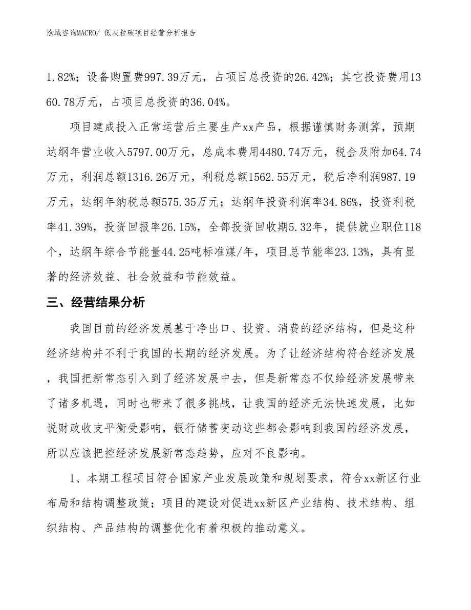 低灰粒碳项目经营分析报告_第3页