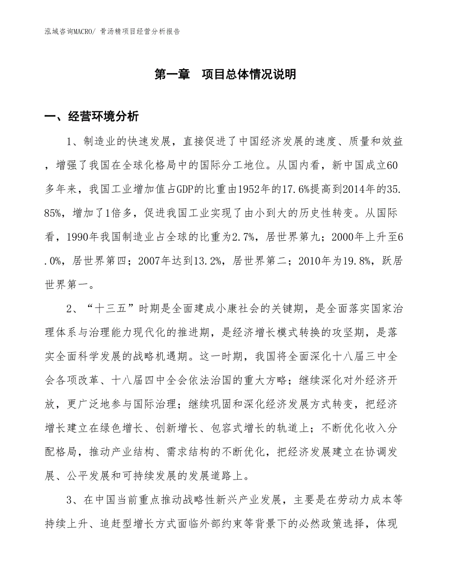 骨汤精项目经营分析报告_第1页