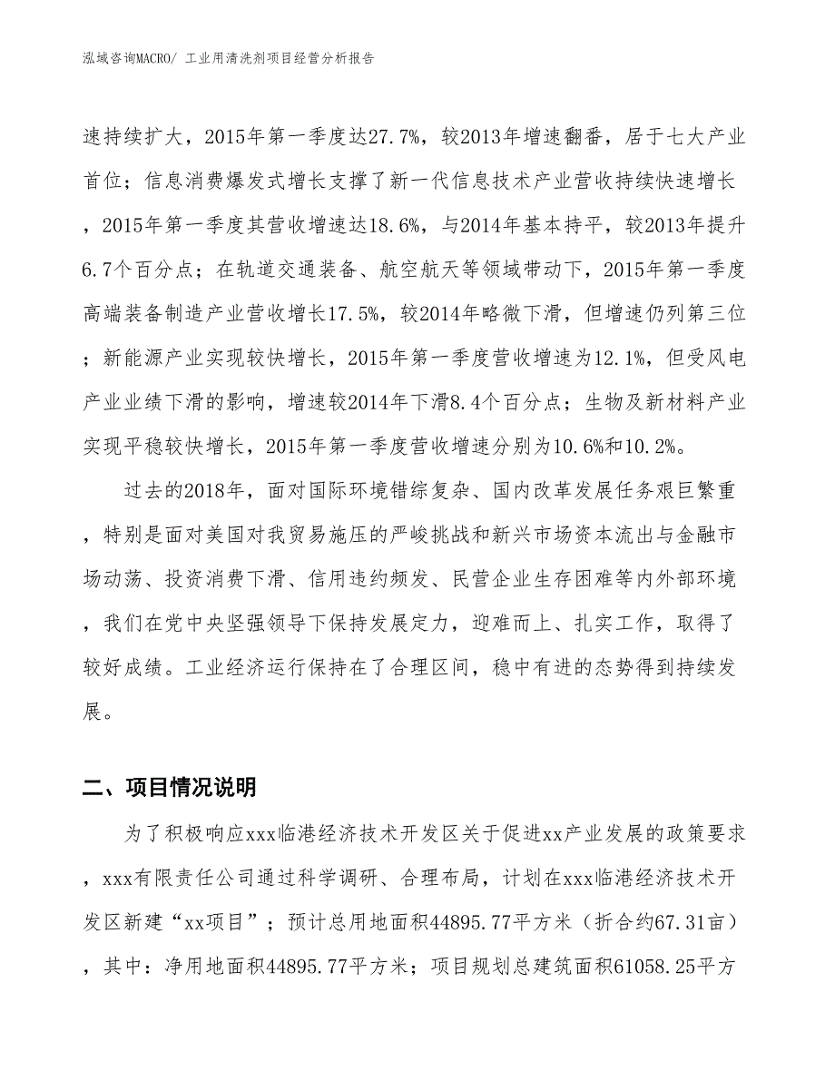 工业用清洗剂项目经营分析报告_第2页