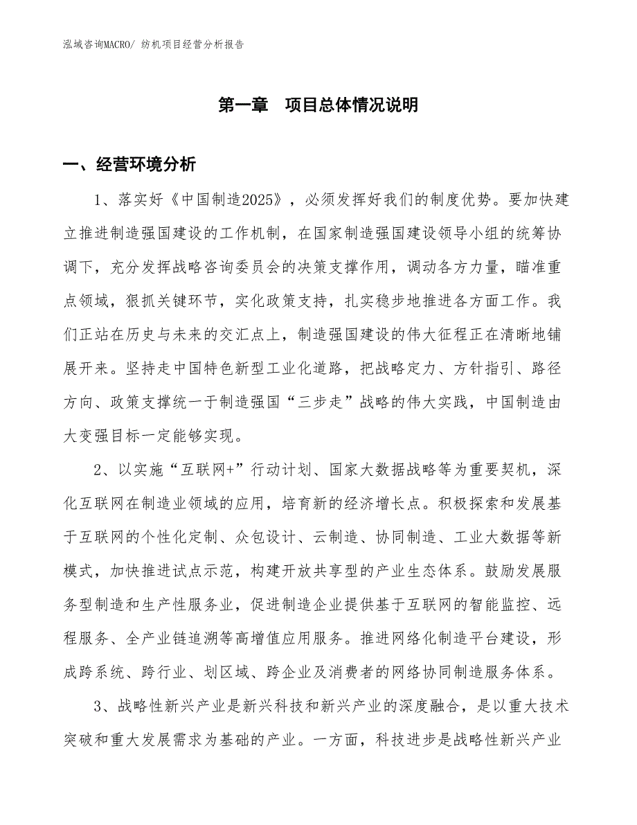 纺机项目经营分析报告_第1页