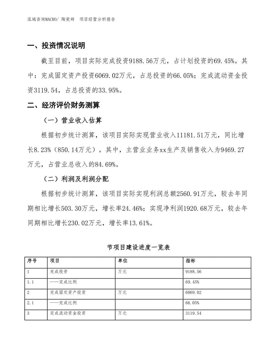 陶瓷砖　项目经营分析报告_第5页