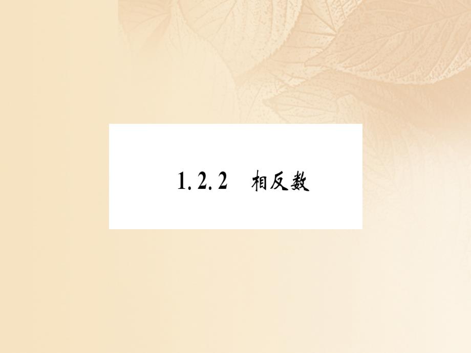 2018-2019学年七年级数学上册1.2数轴相反数与绝对值1.2.2相反数习题课件新版湘教版_第1页