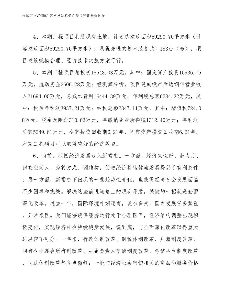 汽车发动机部件项目经营分析报告_第5页