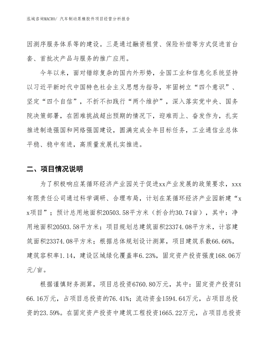 汽车制动泵橡胶件项目经营分析报告_第2页