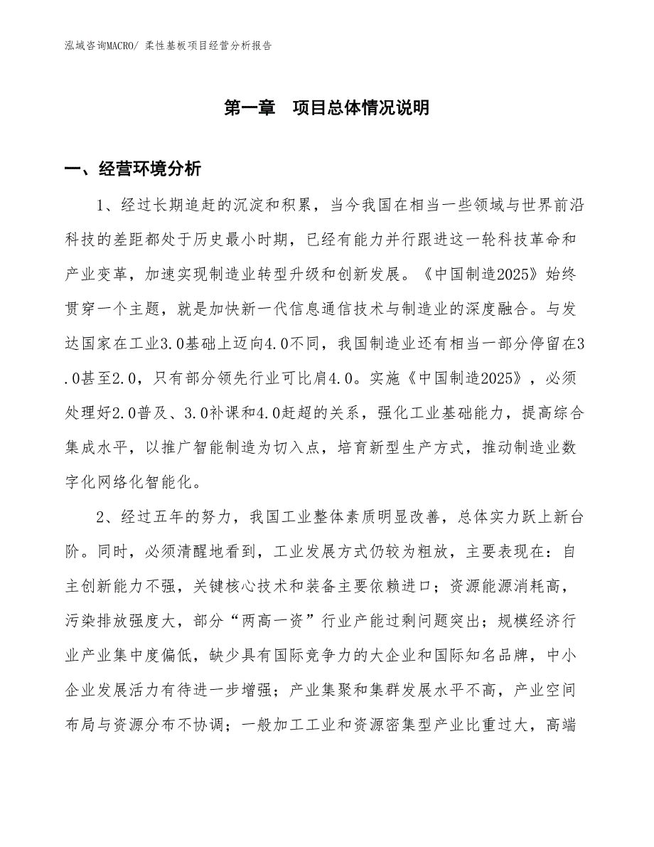 柔性基板项目经营分析报告_第1页