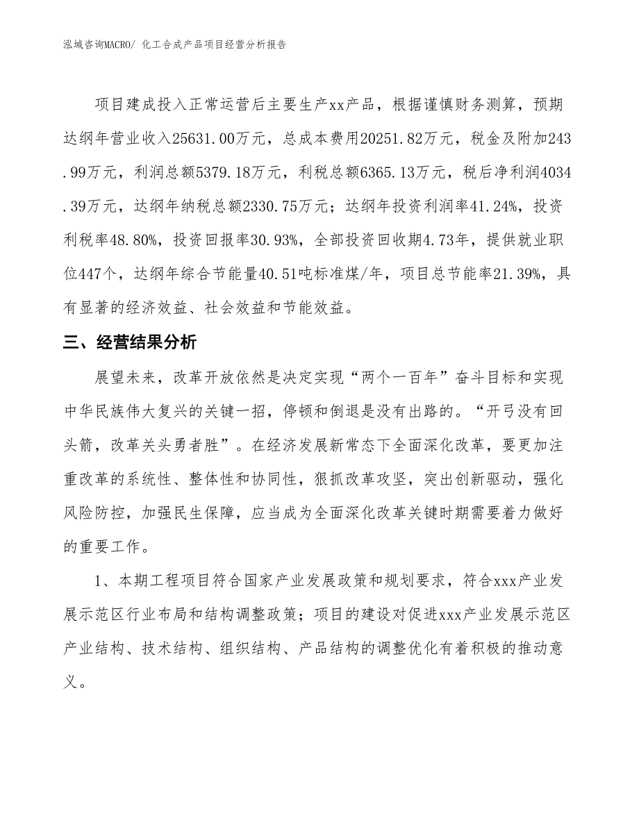 化工合成产品项目经营分析报告_第4页