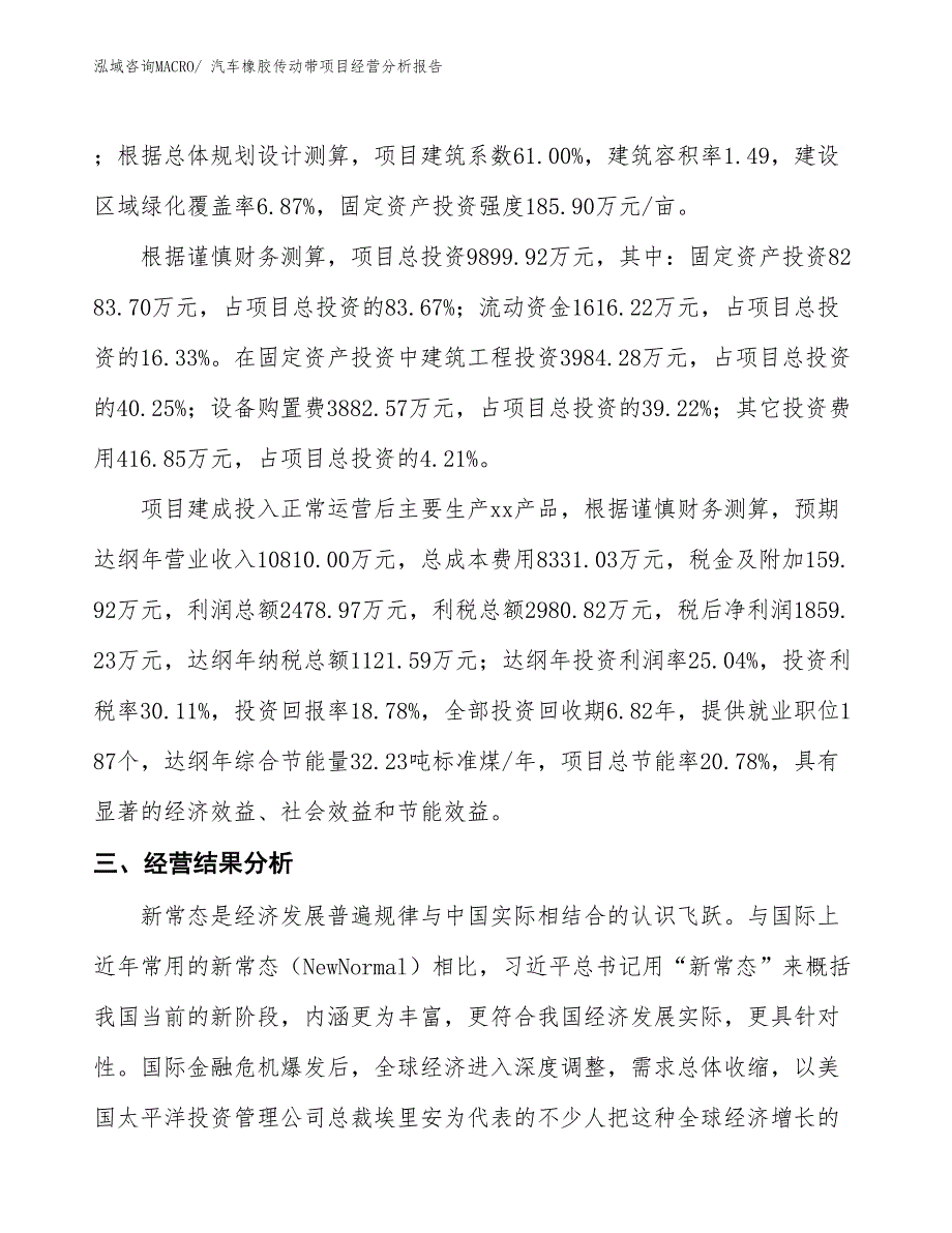 汽车橡胶传动带项目经营分析报告_第3页