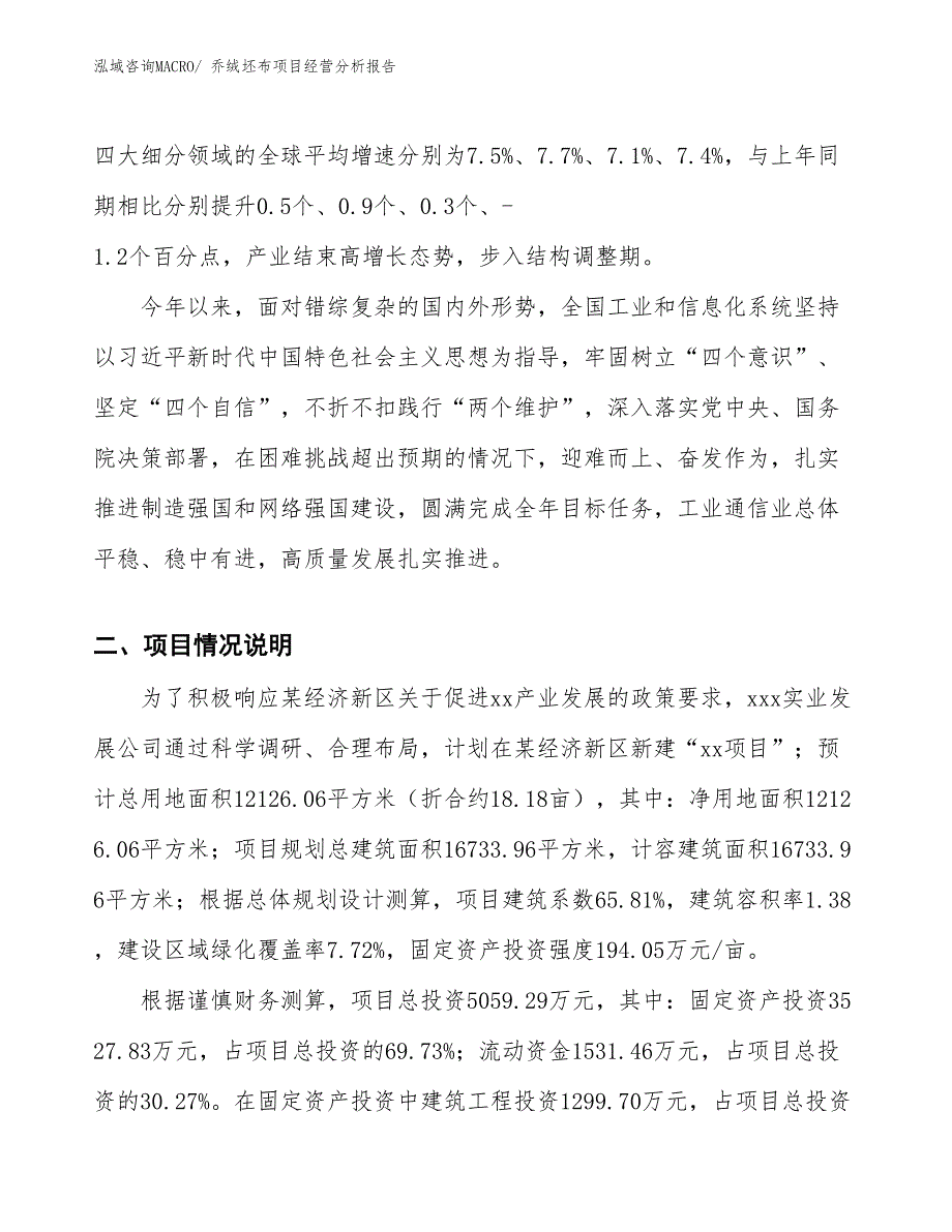 乔绒坯布项目经营分析报告_第2页