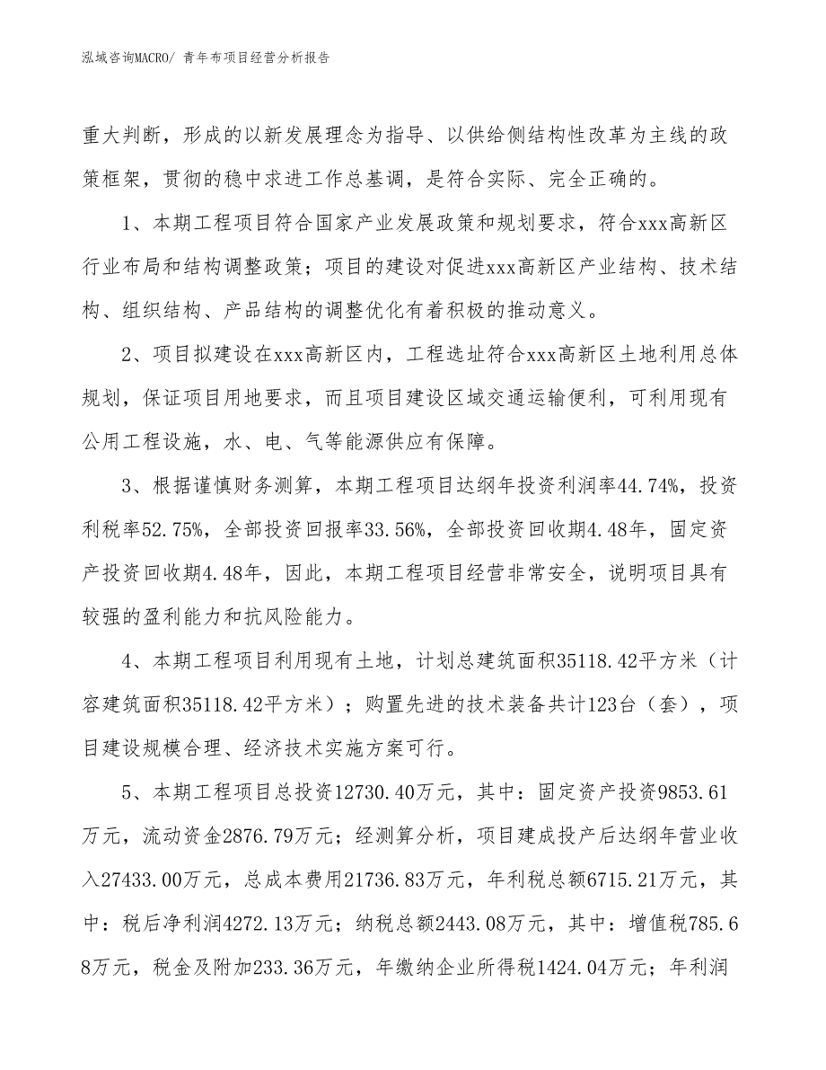 青年布项目经营分析报告_第4页