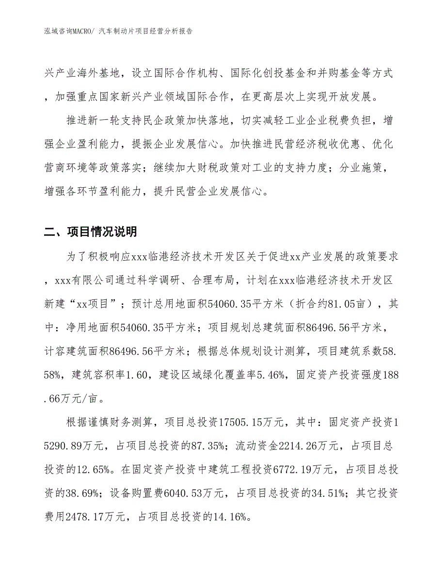 汽车制动片项目经营分析报告_第2页