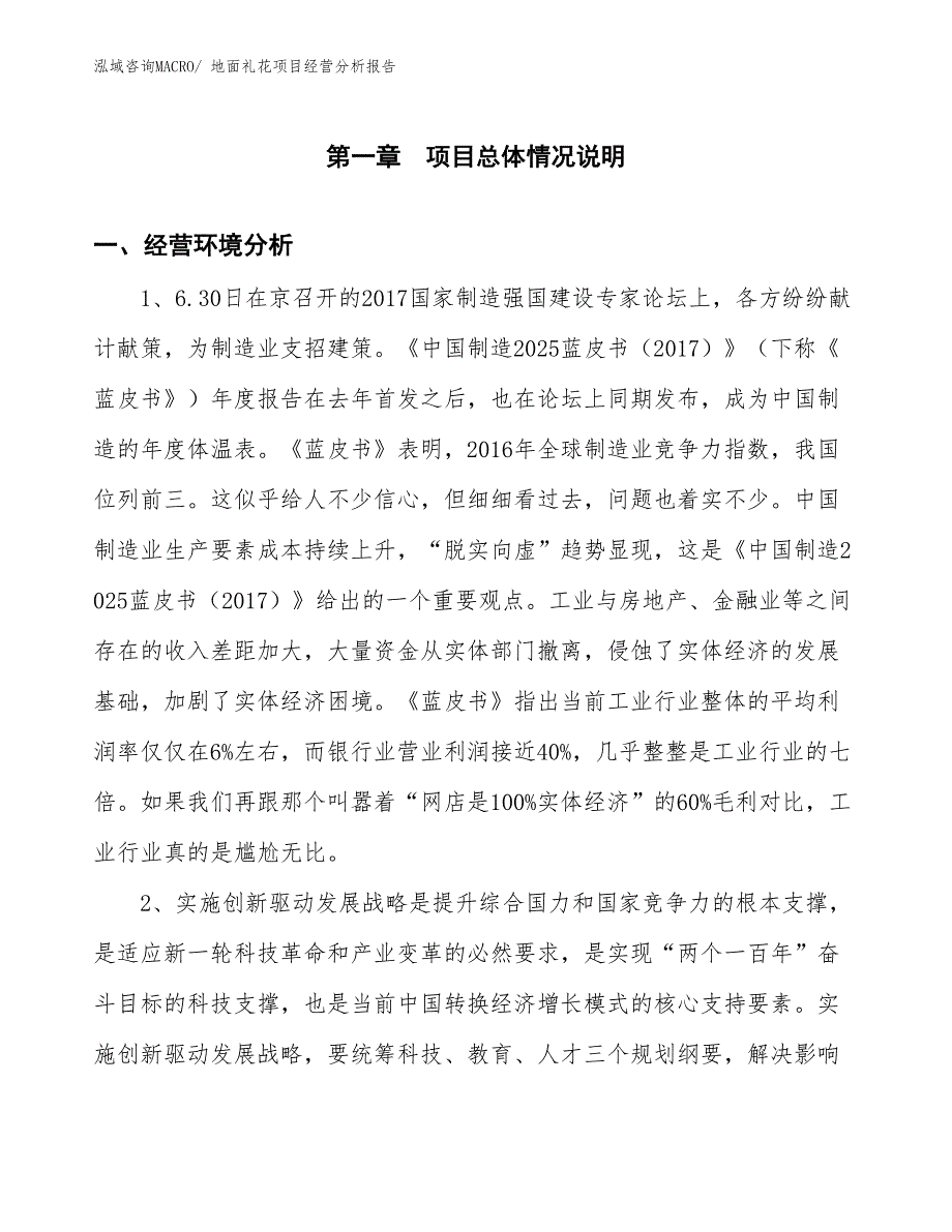 地面礼花项目经营分析报告_第1页