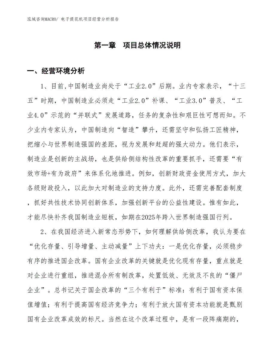 电子提花机项目经营分析报告_第1页