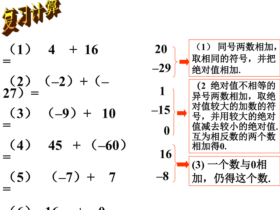 湖北省通山县杨芳中学1.3.1《有理数的减法1》课件七年级上人教版.ppt_第3页