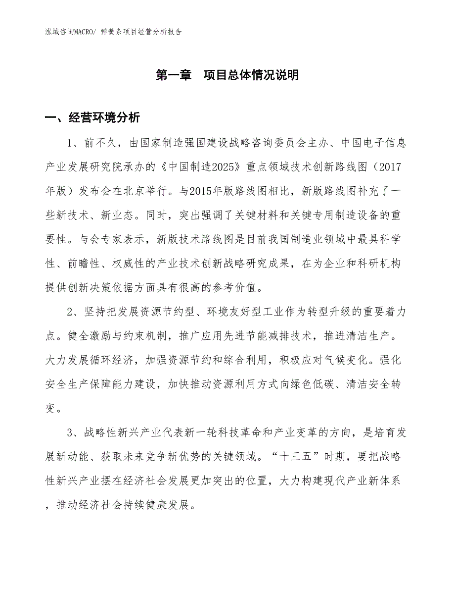 弹簧条项目经营分析报告_第1页