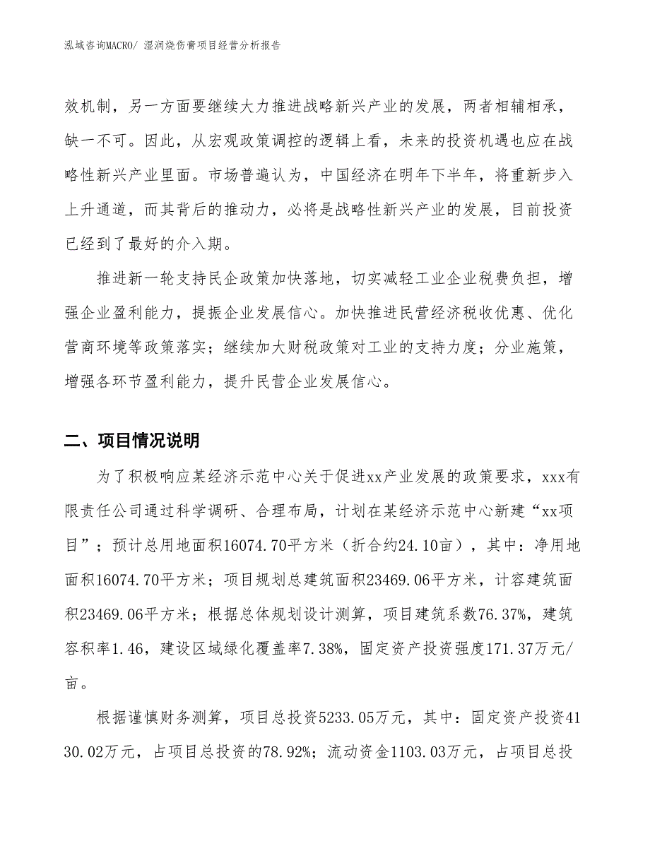 湿润烧伤膏项目经营分析报告_第2页