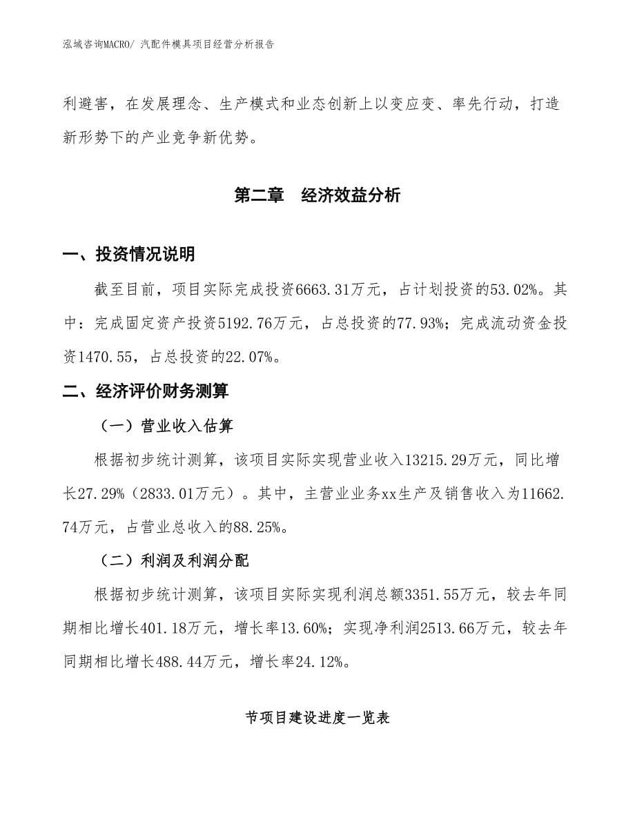 汽配件模具项目经营分析报告_第5页