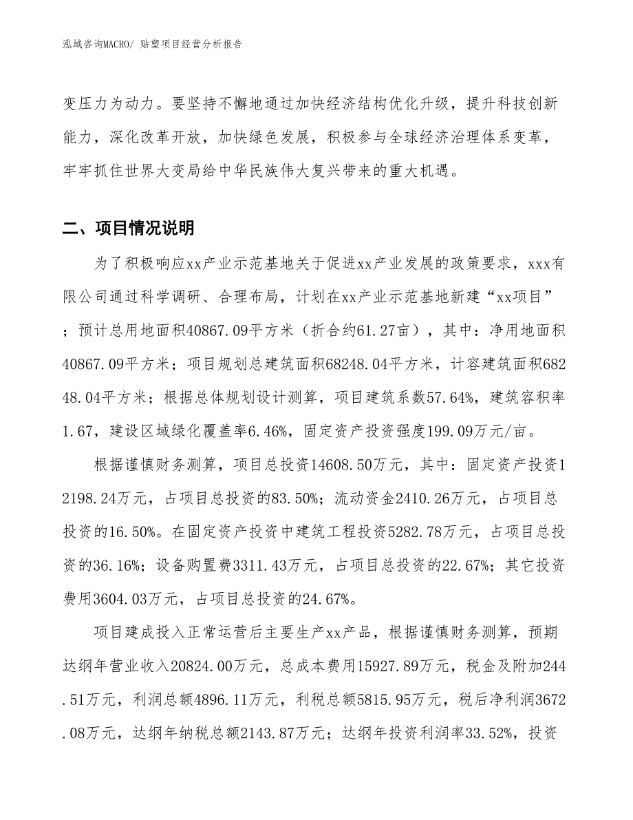 贴塑项目经营分析报告_第3页