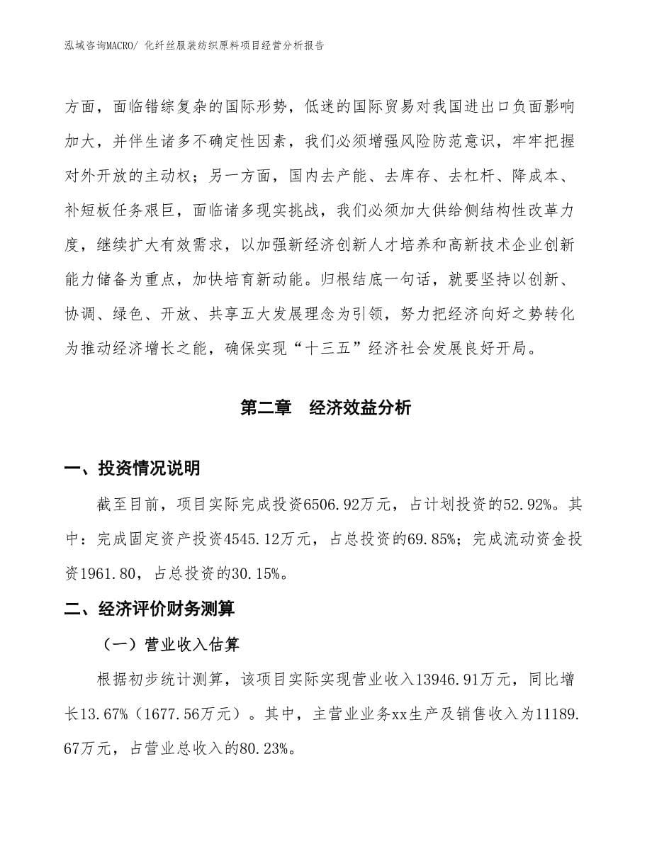 化纤丝服装纺织原料项目经营分析报告_第5页