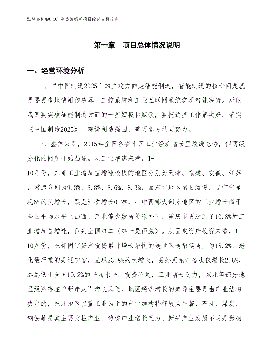 导热油锅炉项目经营分析报告_第1页