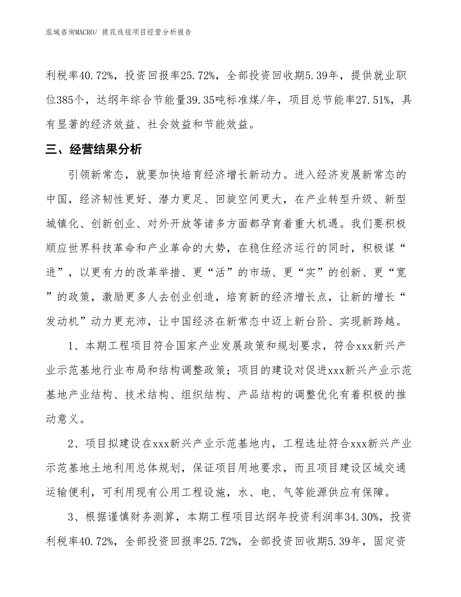 提花线毯项目经营分析报告_第4页