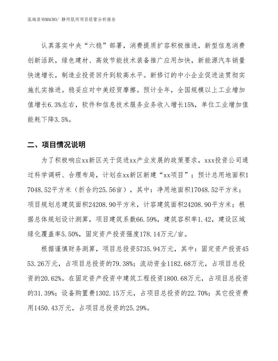 静丙肌丙项目经营分析报告_第2页