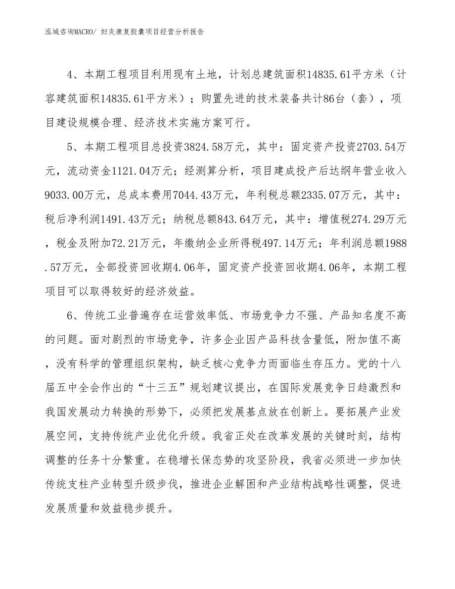 妇炎康复胶囊项目经营分析报告_第5页