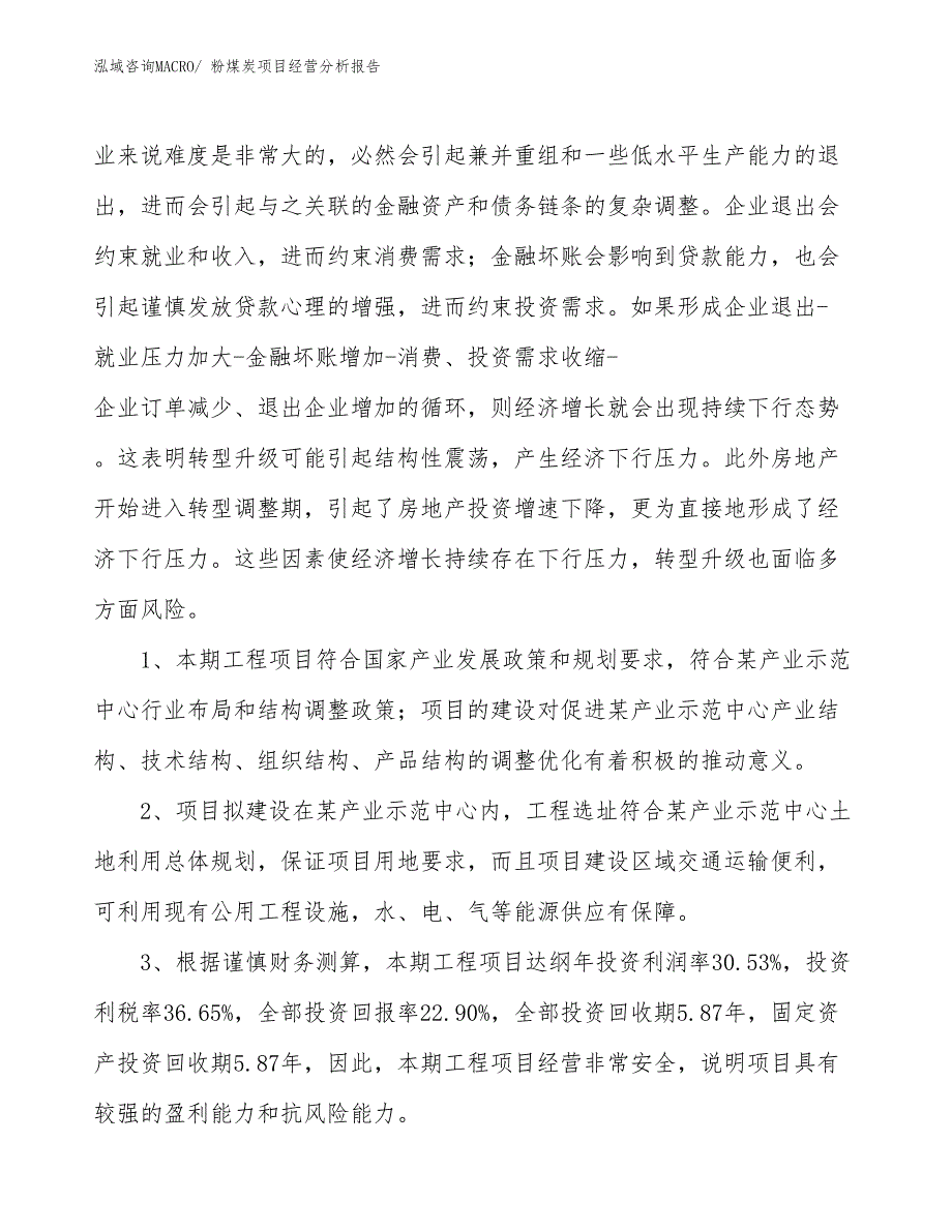 粉煤炭项目经营分析报告_第4页