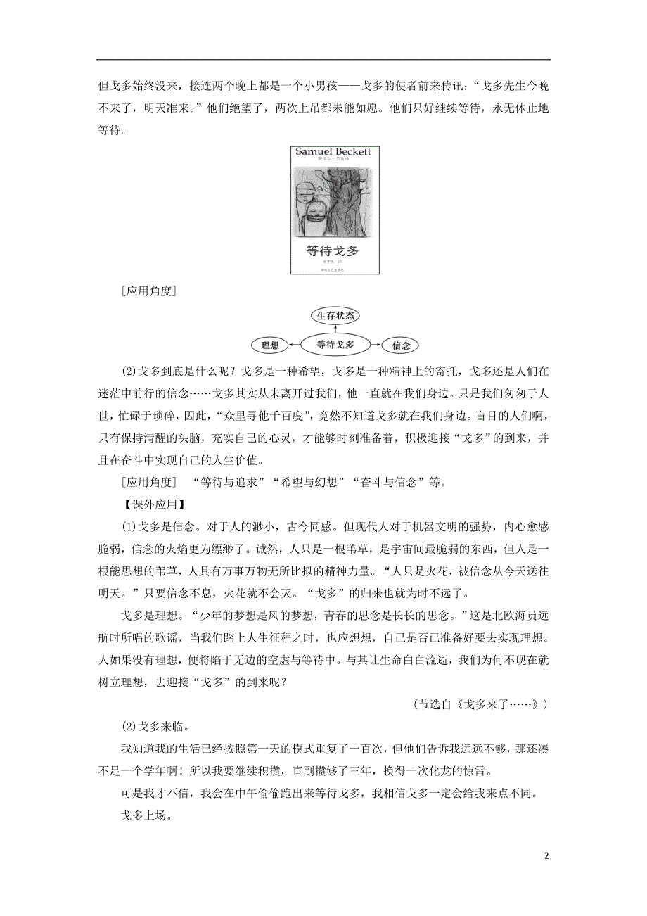 2017-2018学年高中语文第三单元第13课等待戈多节选检测粤教版必修_第2页